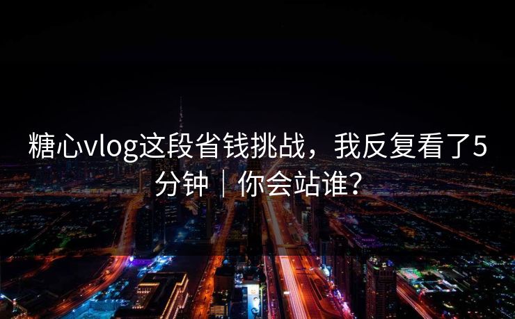 糖心vlog这段省钱挑战，我反复看了5分钟｜你会站谁？