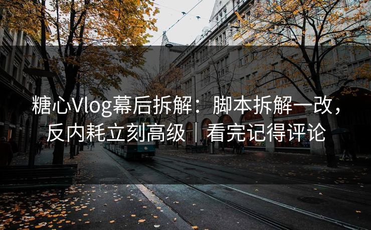 糖心Vlog幕后拆解：脚本拆解一改，反内耗立刻高级｜看完记得评论