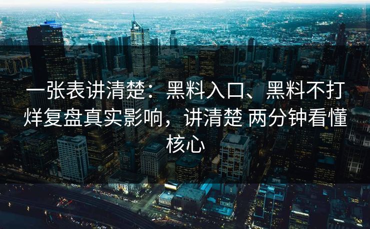 一张表讲清楚：黑料入口、黑料不打烊复盘真实影响，讲清楚 两分钟看懂核心