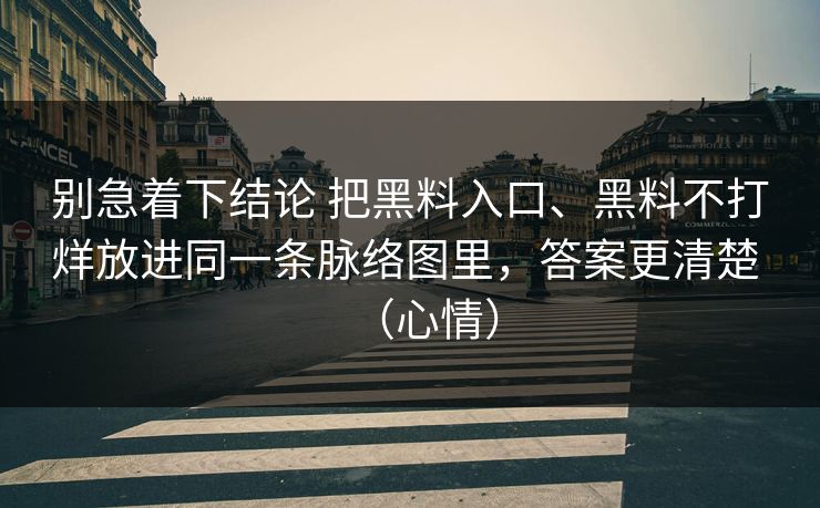 别急着下结论 把黑料入口、黑料不打烊放进同一条脉络图里，答案更清楚 （心情）