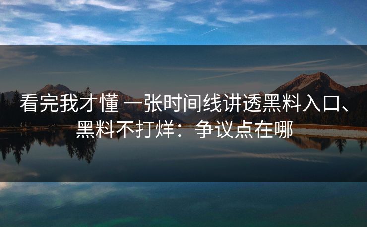 看完我才懂 一张时间线讲透黑料入口、黑料不打烊：争议点在哪