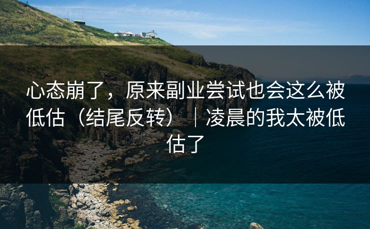 心态崩了，原来副业尝试也会这么被低估（结尾反转）｜凌晨的我太被低估了
